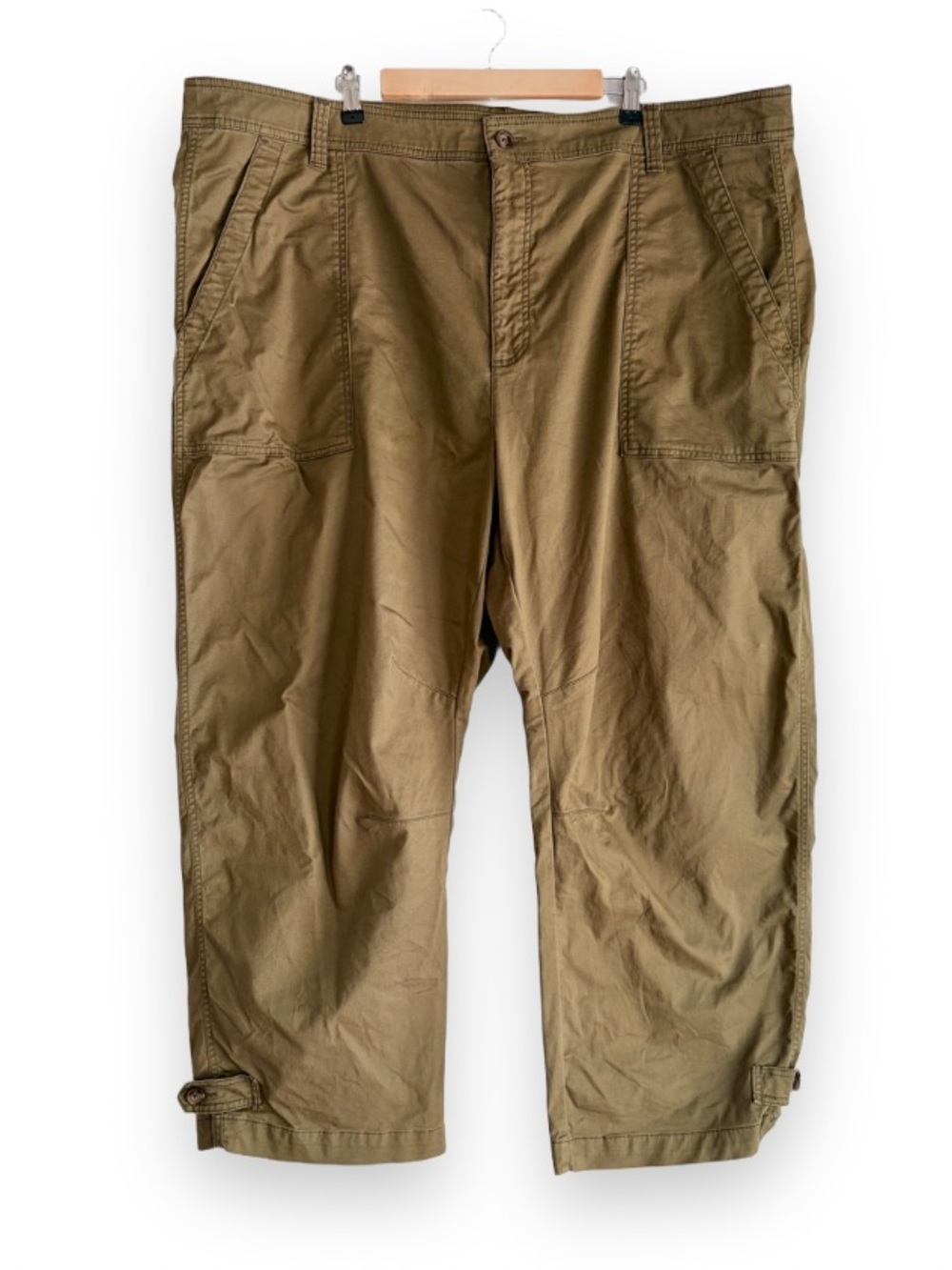 Old Navy Olive Green Cotton Cropped Barrel Leg Pants Size 24